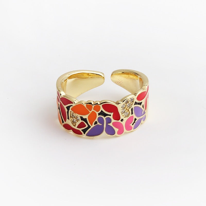 Kamille – Ring Camille Large Blue Leaf Pattern