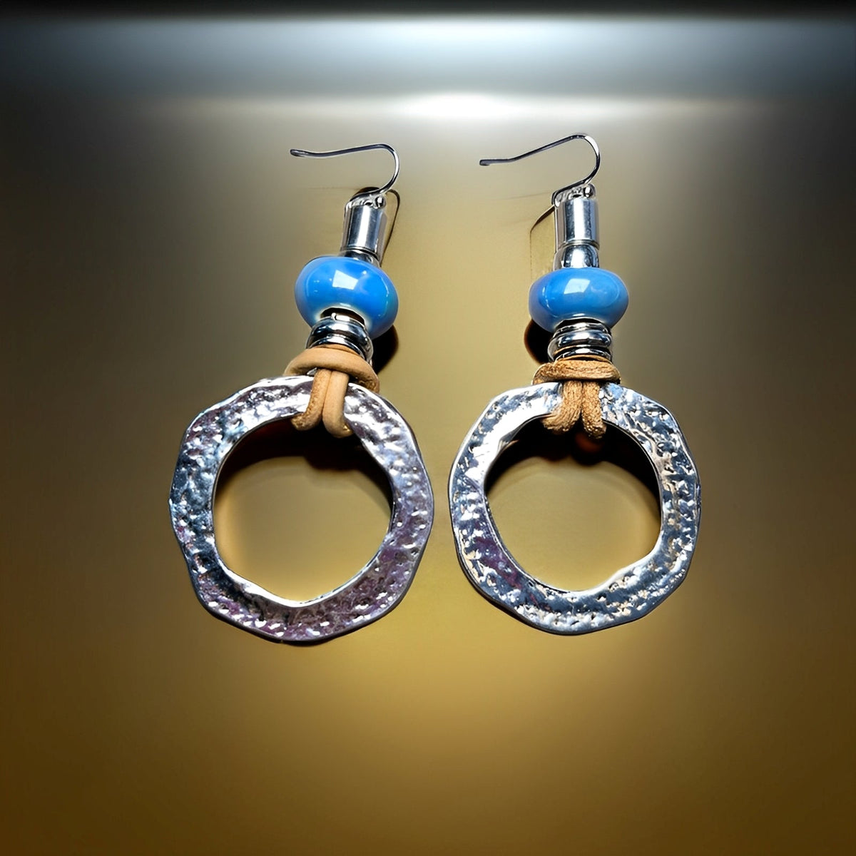 Mira – Silver Round Earrings in Boho Vintage Look