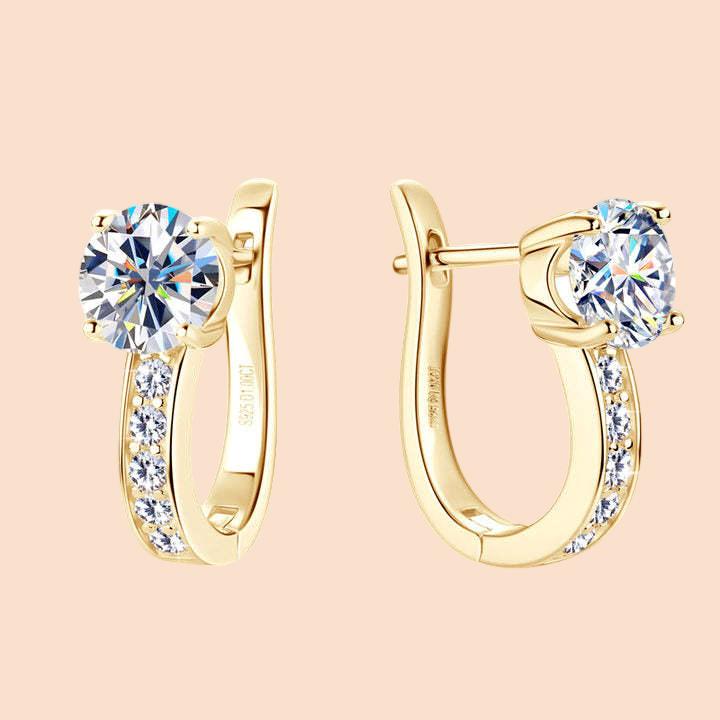 Nathalie – Huggie Earrings Made of Moissanite Gold 18K