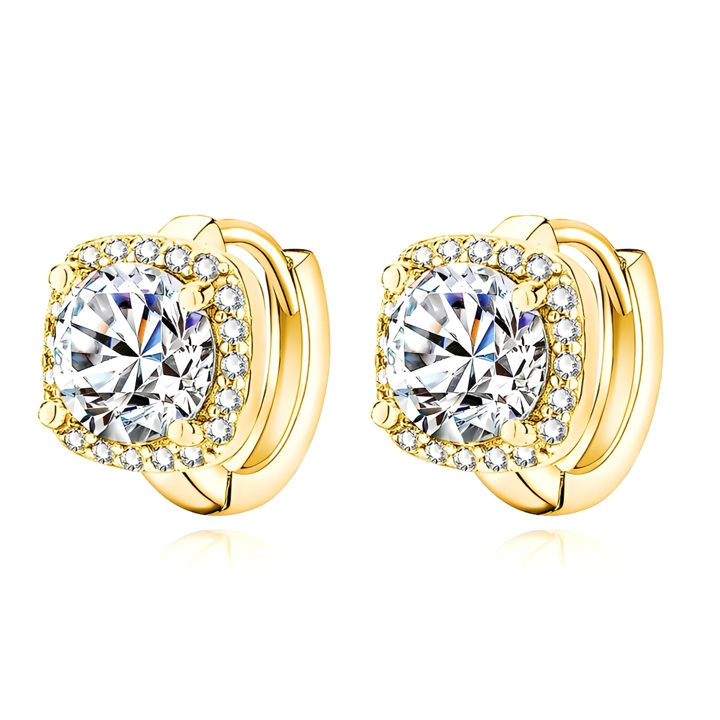 Nadine – Square earrings made of 18K gold