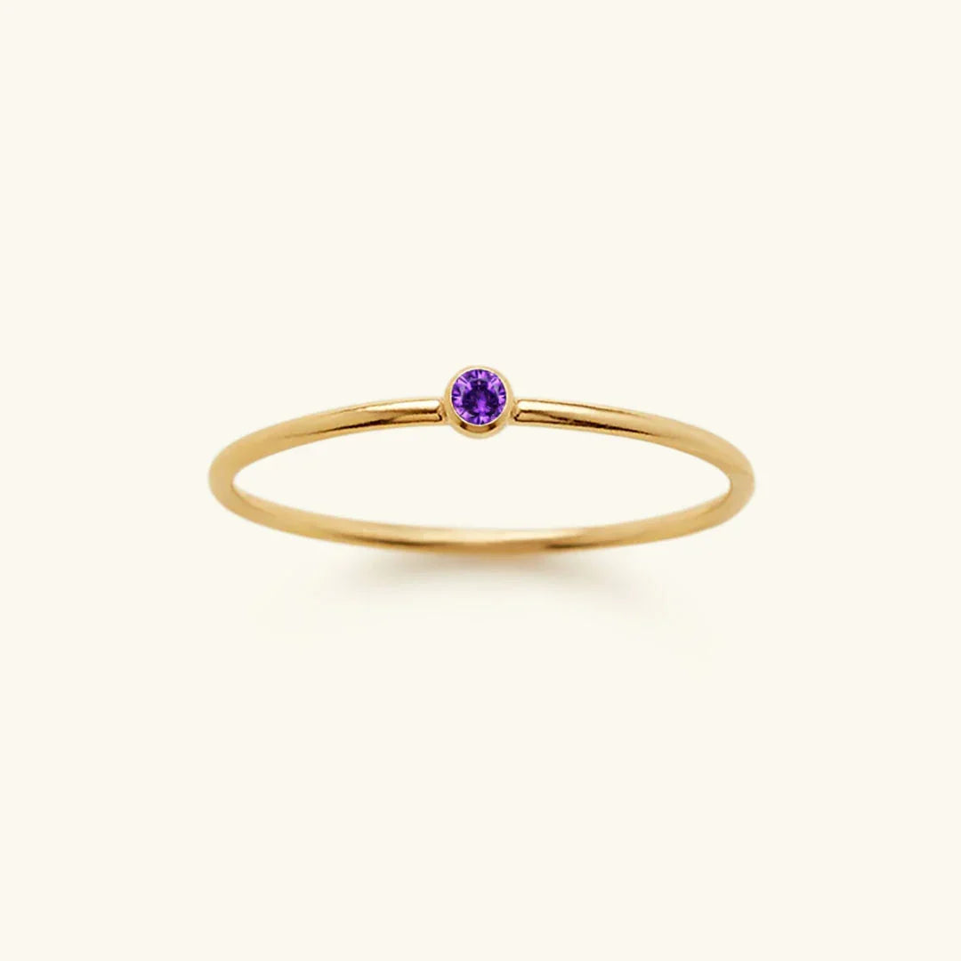 Women's Stacking Ring with Optional Birthstone