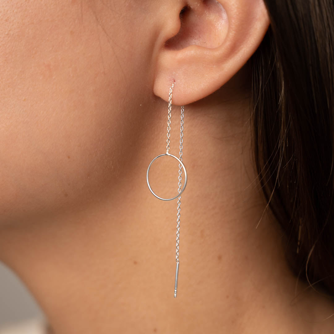 Round Thread Earrings - Long Hanging Earrings
