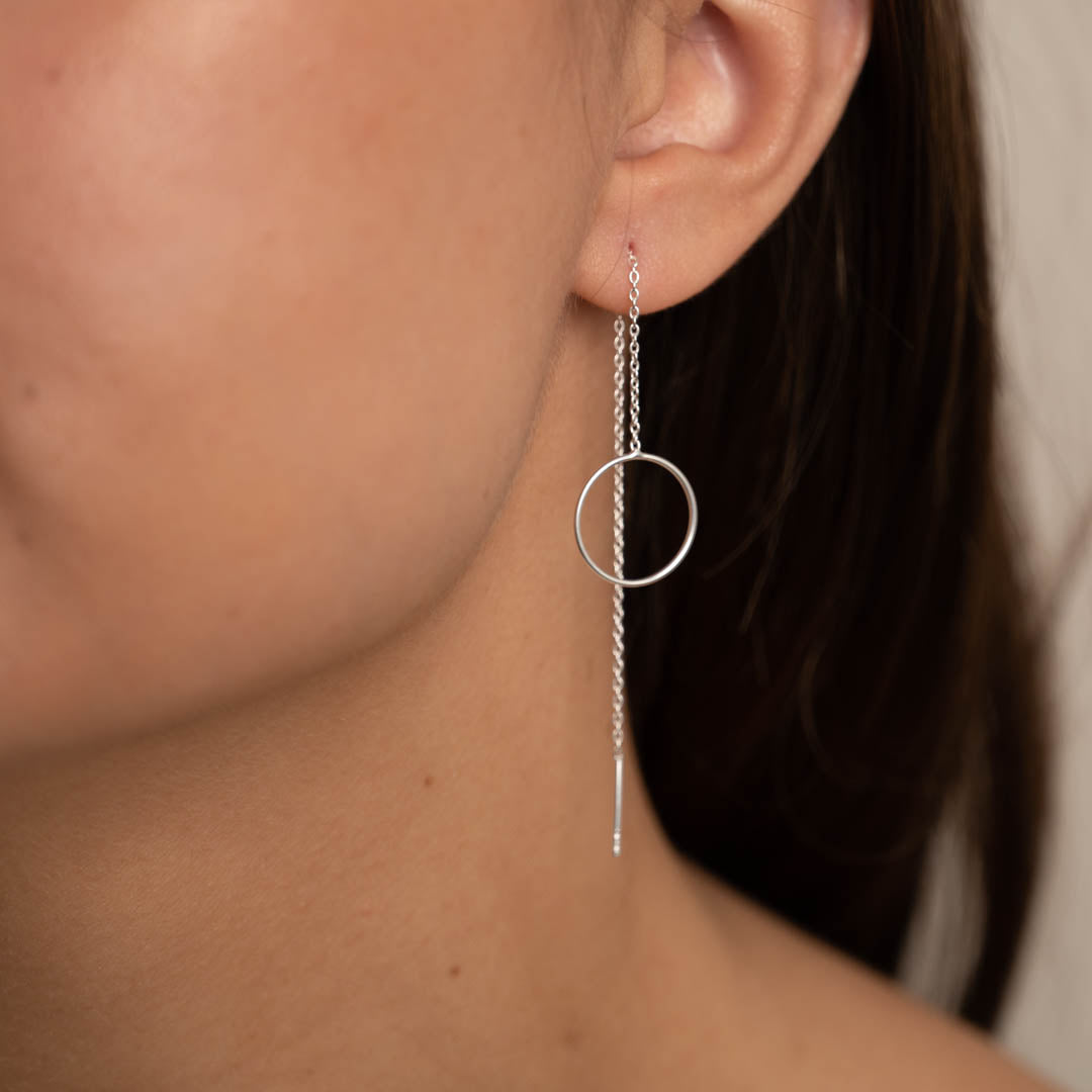 Round Thread Earrings - Long Hanging Earrings