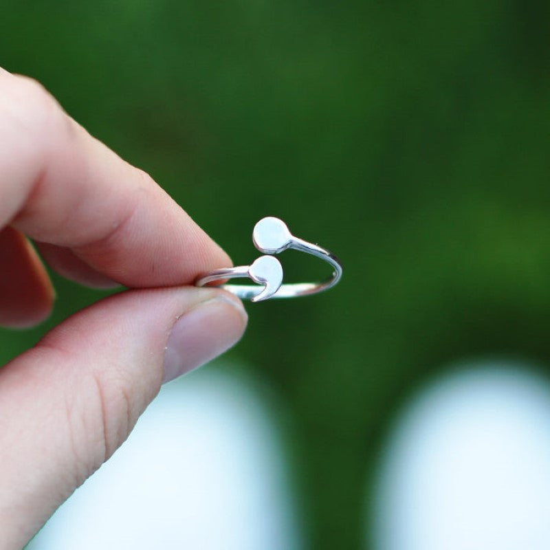 Slim Semicolon Ring - Strength Ring