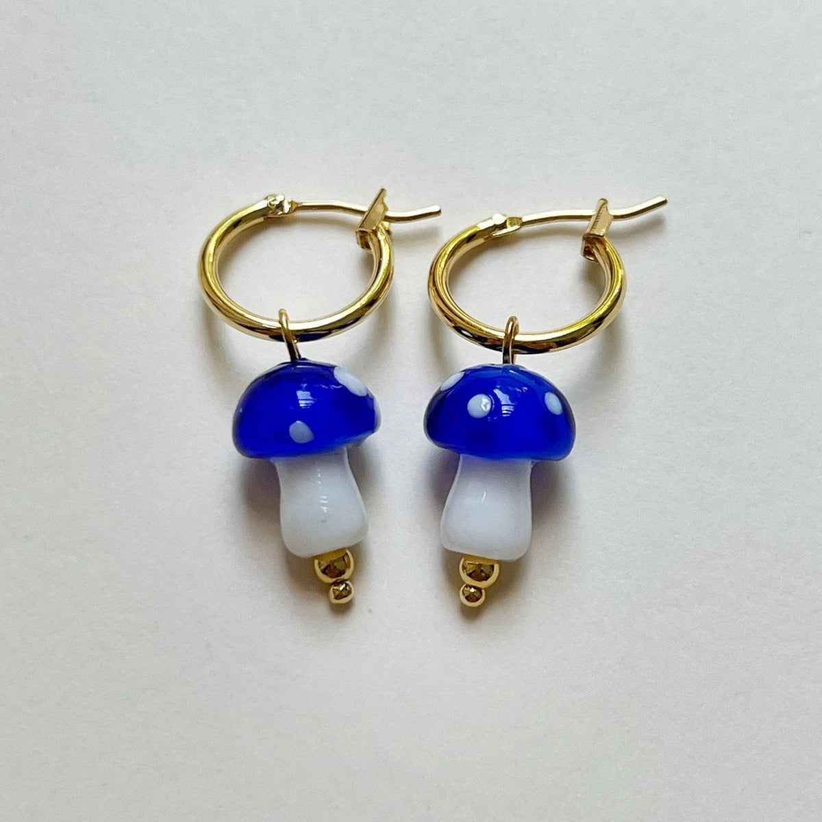 Kira - Hoop Earring with Blue Mushrooms