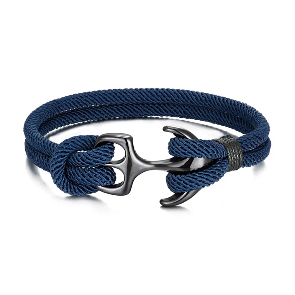 Women’s Adjustable Anchor Bracelet with Braided Rope Cord
