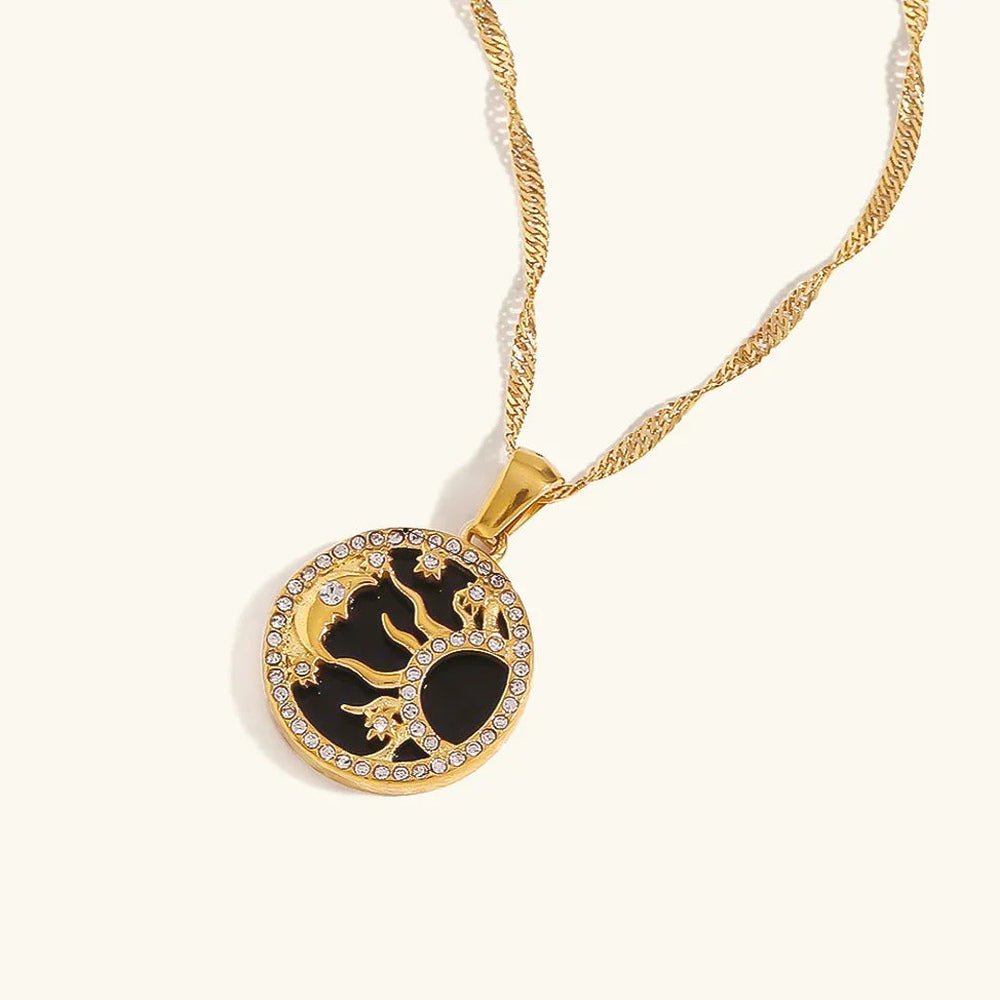 Women's Pendant Necklace with Round Cosmos Motif