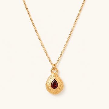 Women's Birthstone Necklace with Teardrop Pendant