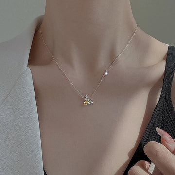 Necklace for Women’s with Bee Pendant and Detailed Wing Design