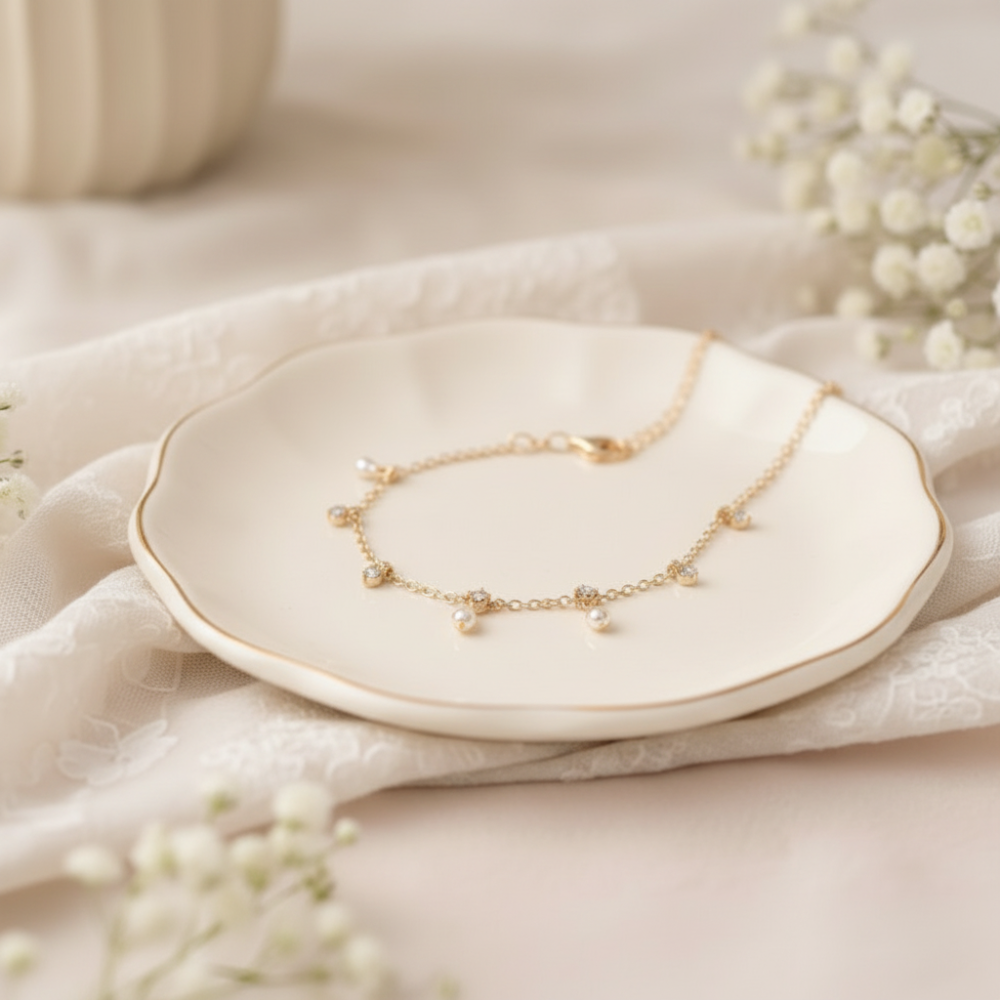 Teardrop Charm Anklet