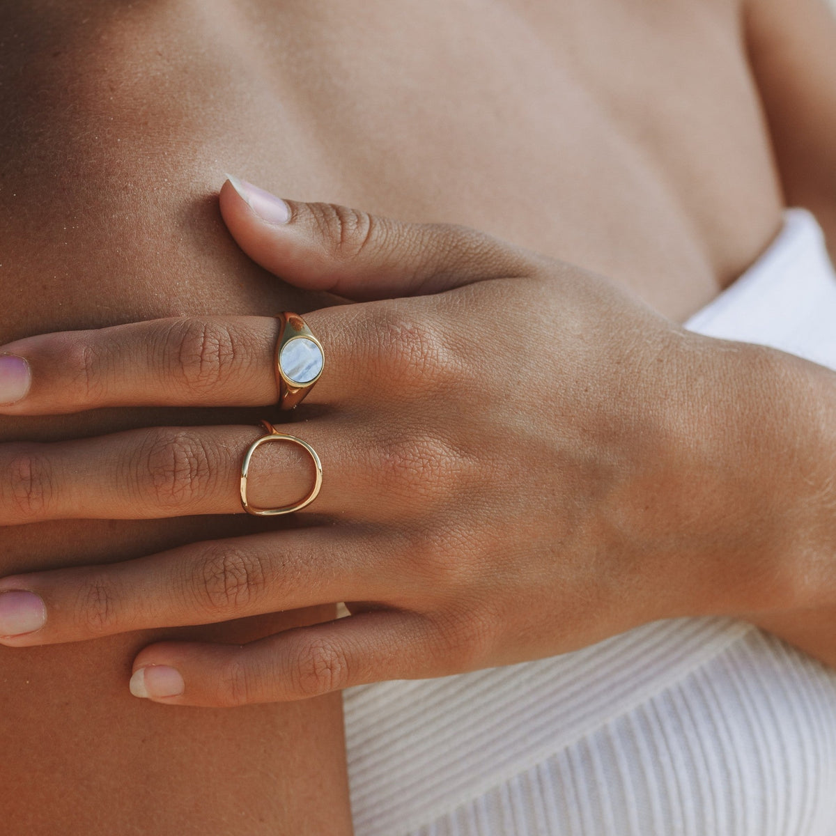 Women’s Statement Ring with Open Oval Shape and Sculptural Design