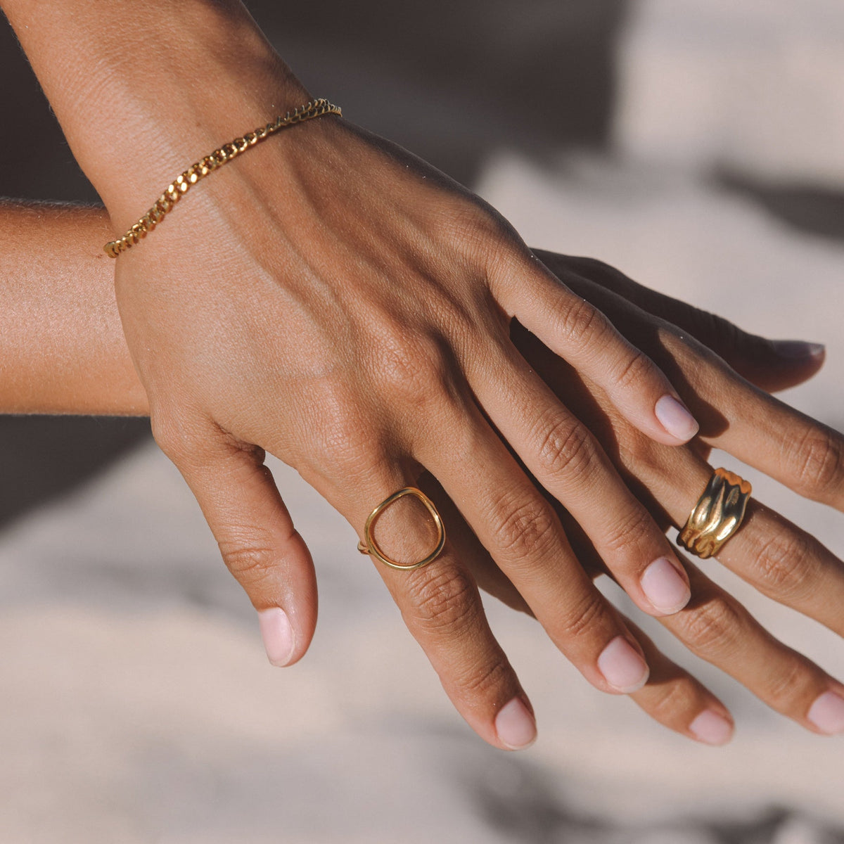 Women’s Statement Ring with Open Oval Shape and Sculptural Design