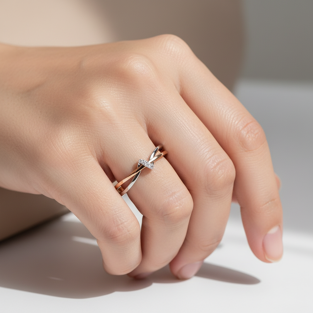 Eleane – Infinity Ring Two-Tone Stylish