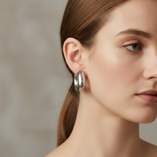 Amandine – Thick Hoops made of Stainless Steel