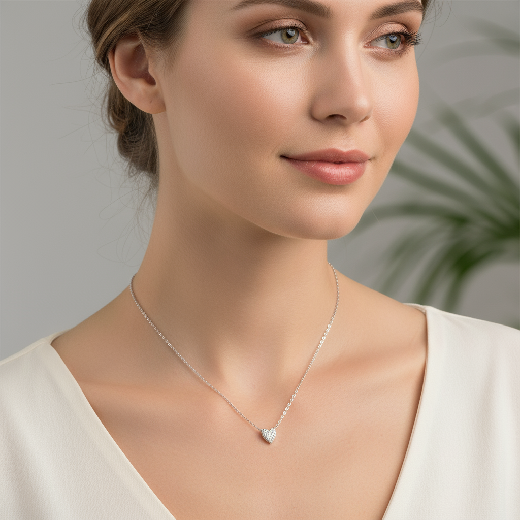 Juliet – Heart Necklace made of 925 Silver with Diamond
