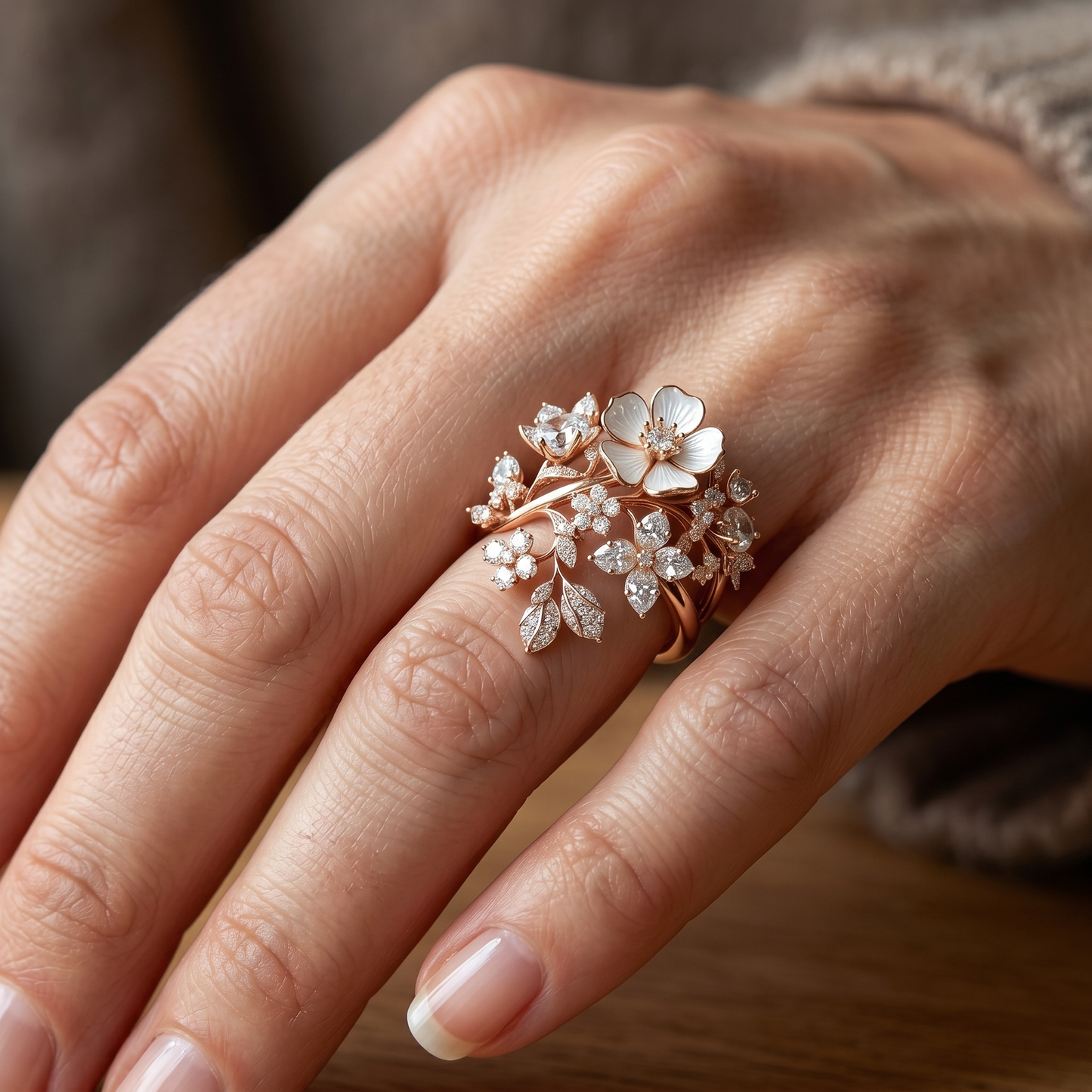 Viviane – Ring flower crystal sparkling