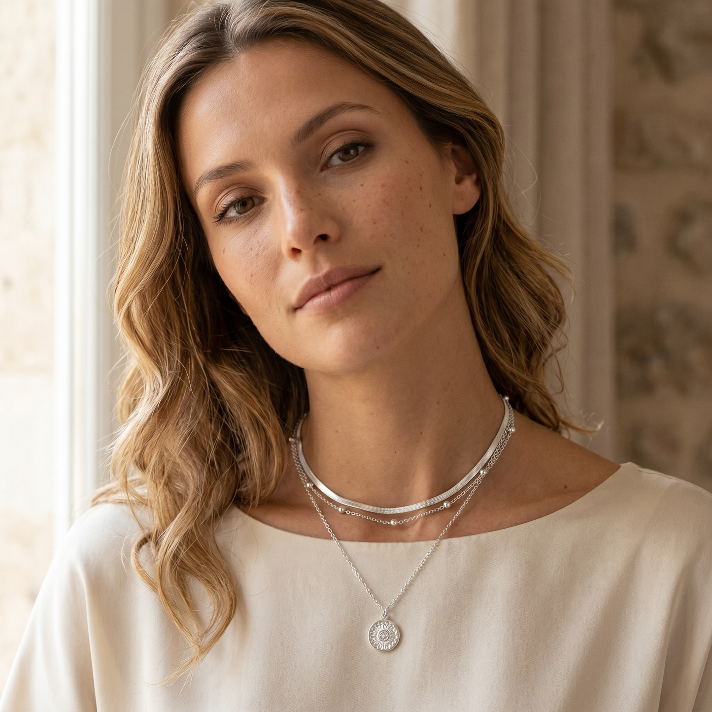 Radiant Elegance – Traditional Silver Necklace