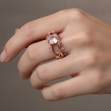 Elina – Enchanted Ring with Pink Detail and Flower