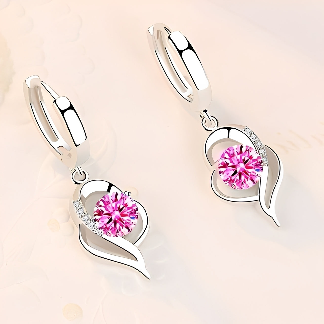 Noelle – Flower Earrings made of 925 Sterling Silver and Zirconia