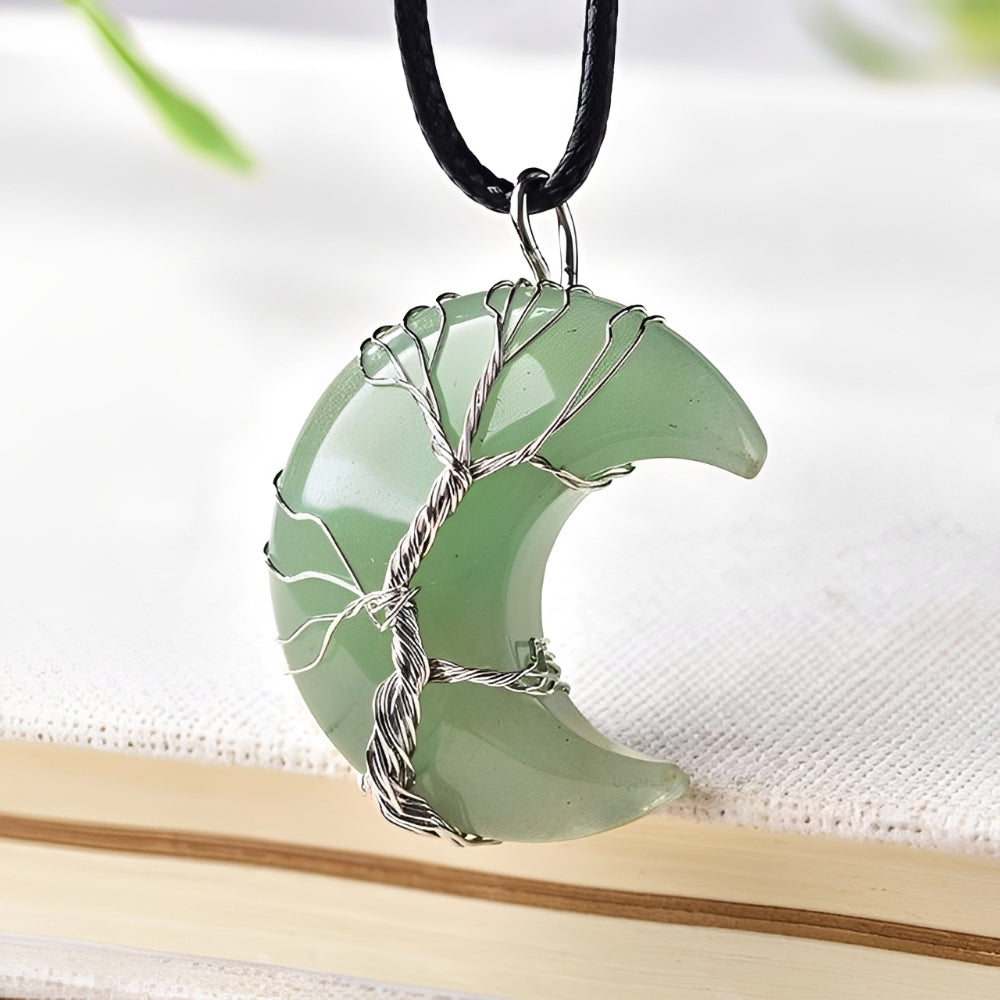 Ladies Necklace with Tree of Life and Moon Pendant