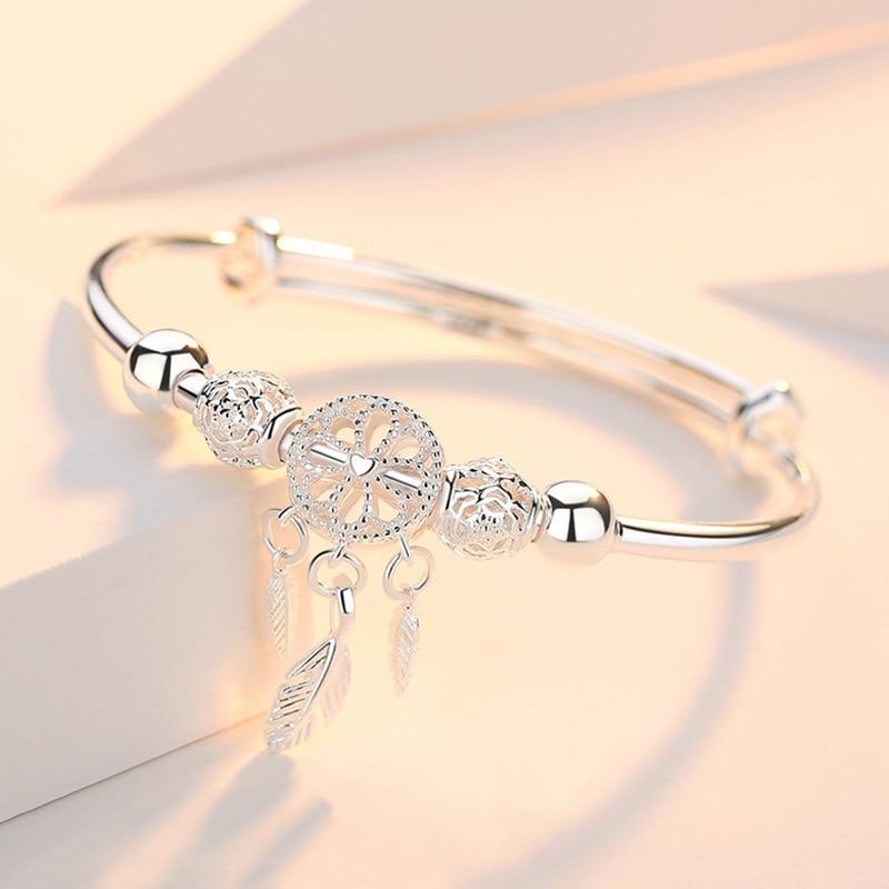 Aiyana – Adjustable Dreamcatcher Bracelet Made of 925 Silver