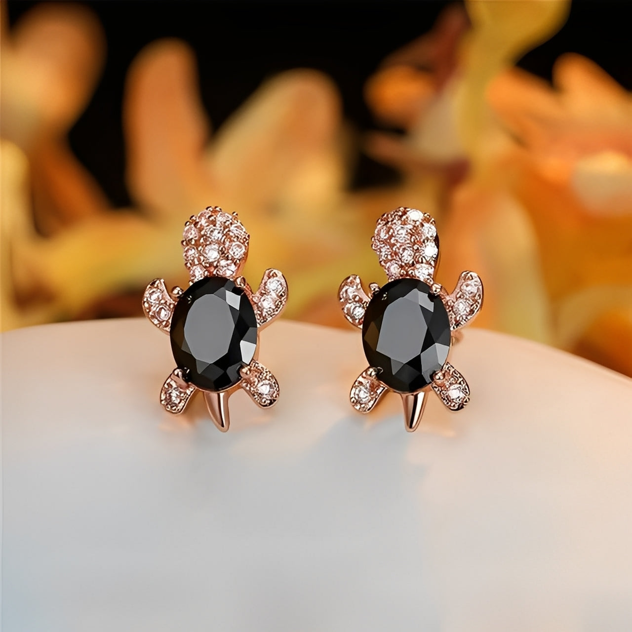 Talia – Earrings with Silver Sea Turtle and Zirconia
