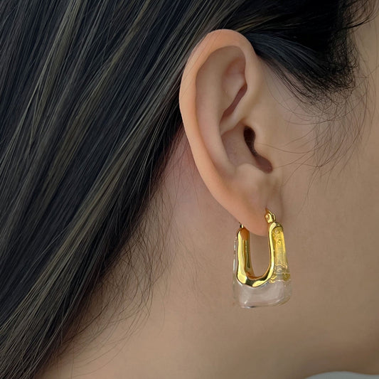 Mia - Transparent Rectangular Hoops