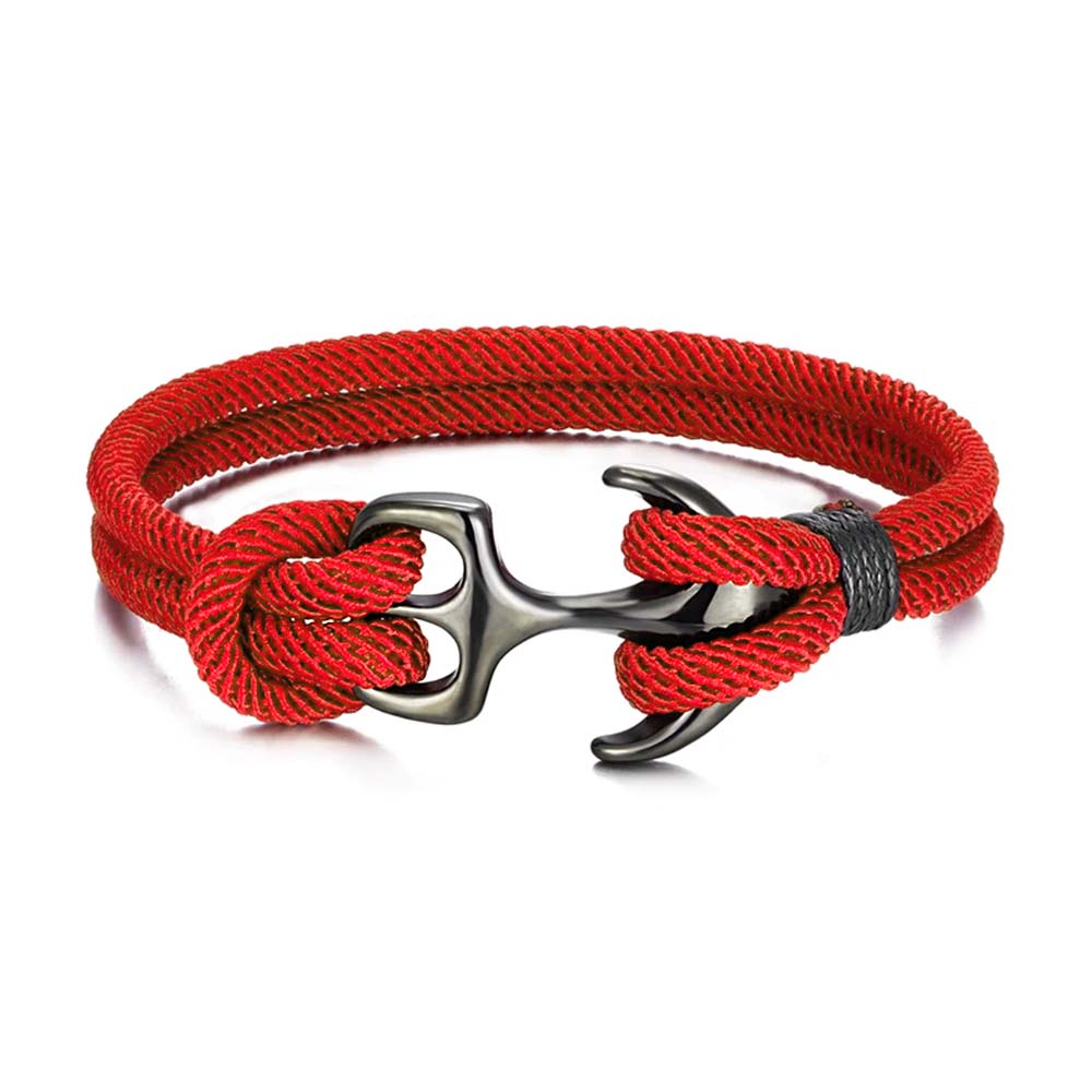 Women’s Adjustable Anchor Bracelet with Braided Rope Cord