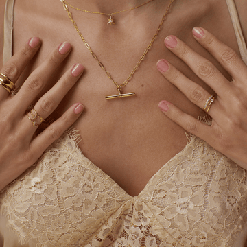 Women’s Open Ring with Star and Moon Motif and Crystal Accents