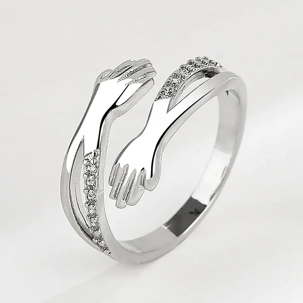 Adjustable Hug Ring for Women’s with Hug Design