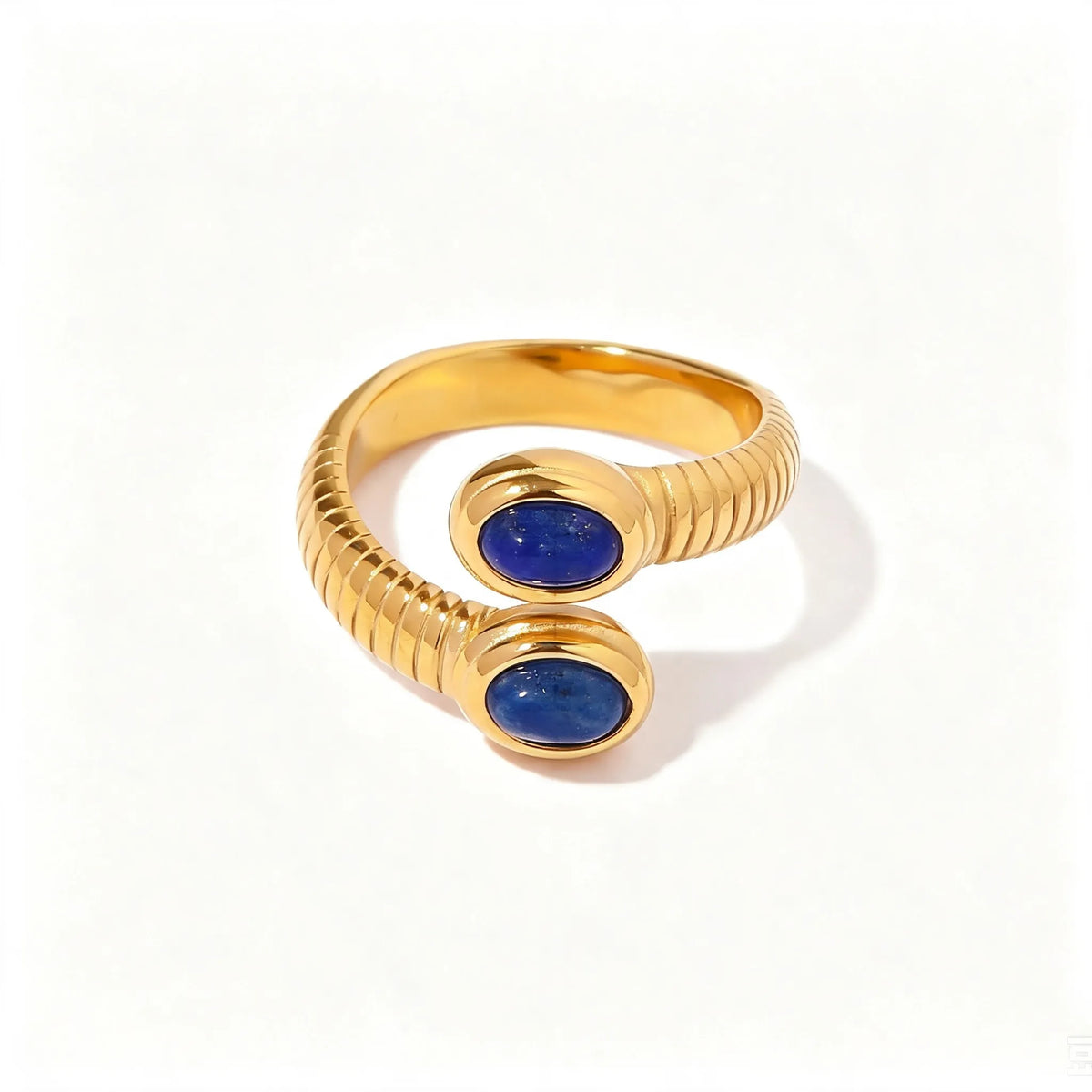 Women's Statement Ring with Lapis Lazuli and Evil Eye Motif