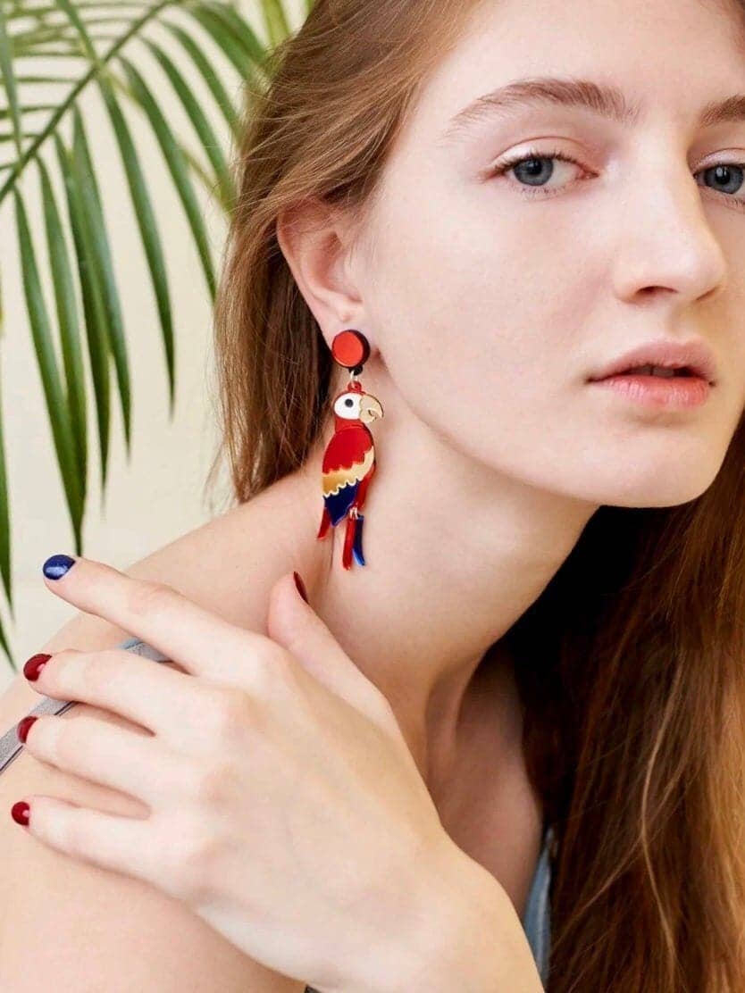 Yeganeh - Parrot earrings made of eco-friendly acrylic