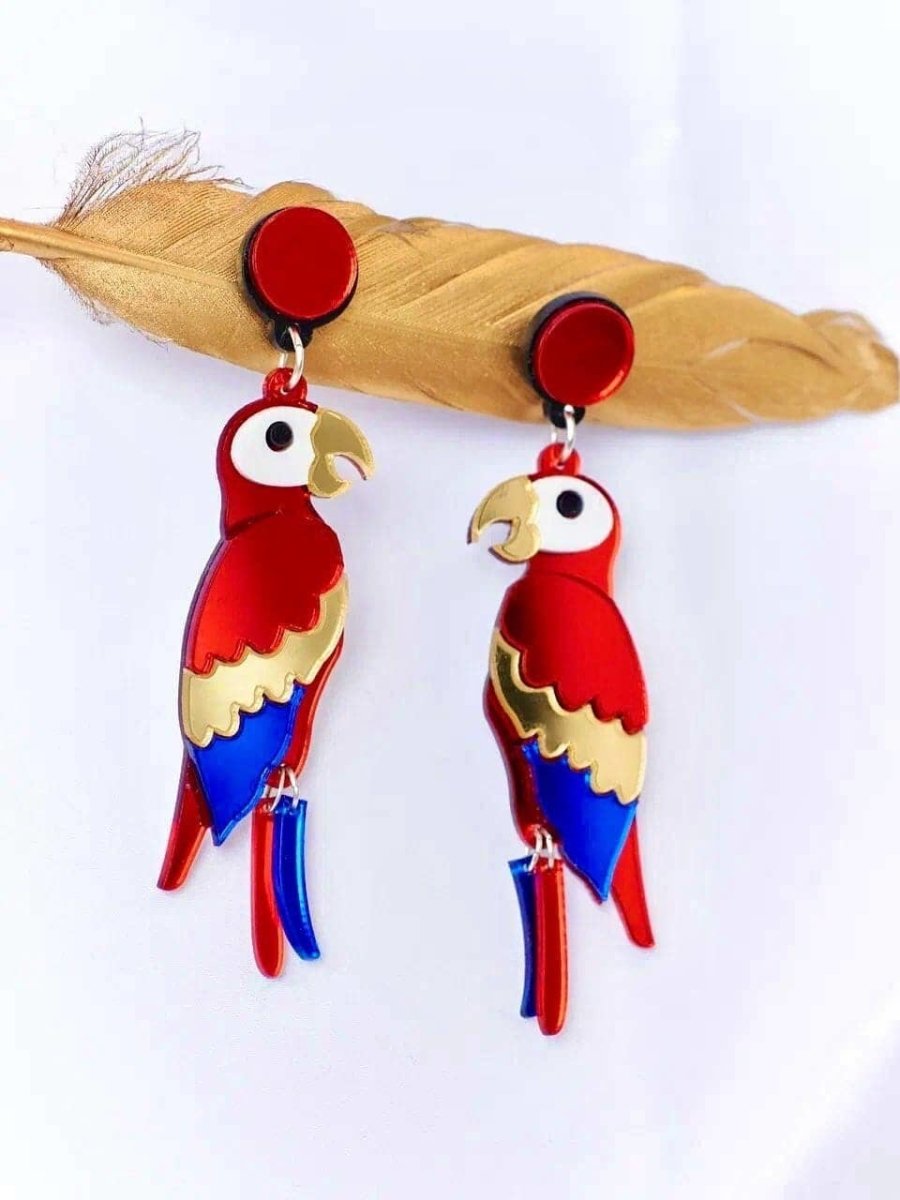 Yeganeh - Parrot earrings made of eco-friendly acrylic