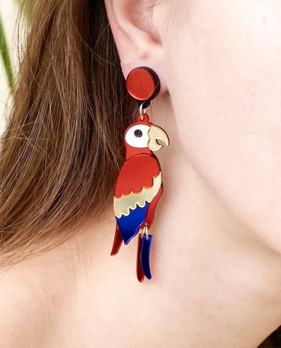 Yeganeh - Parrot earrings made of eco-friendly acrylic