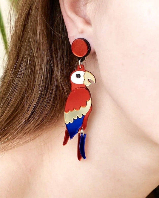 Yeganeh - Parrot earrings made of eco-friendly acrylic