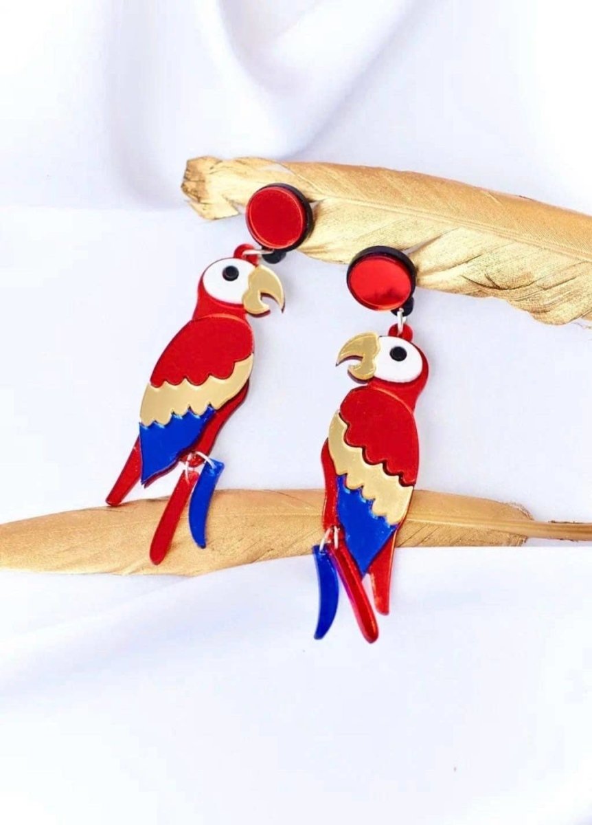 Yeganeh - Parrot earrings made of eco-friendly acrylic