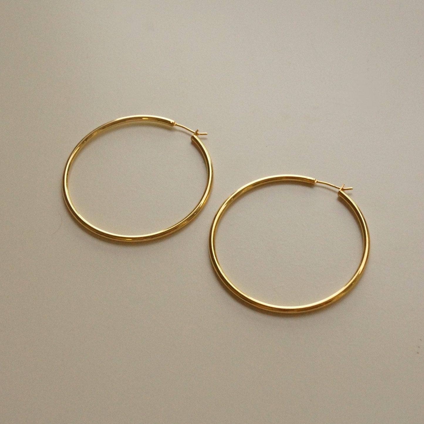 Bella - Large Thin Gold Hoop Earrings