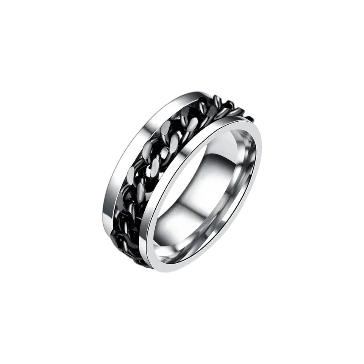 Women’s Ring with Rotatable Chain Link Design