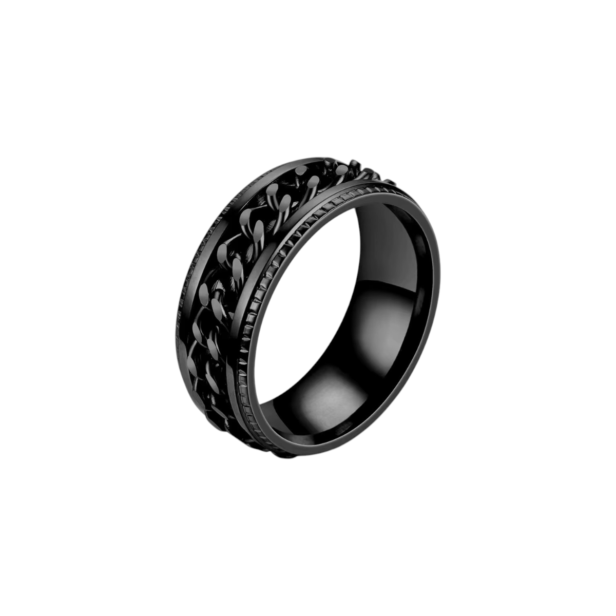 Women’s Ring with Rotatable Chain Link Design