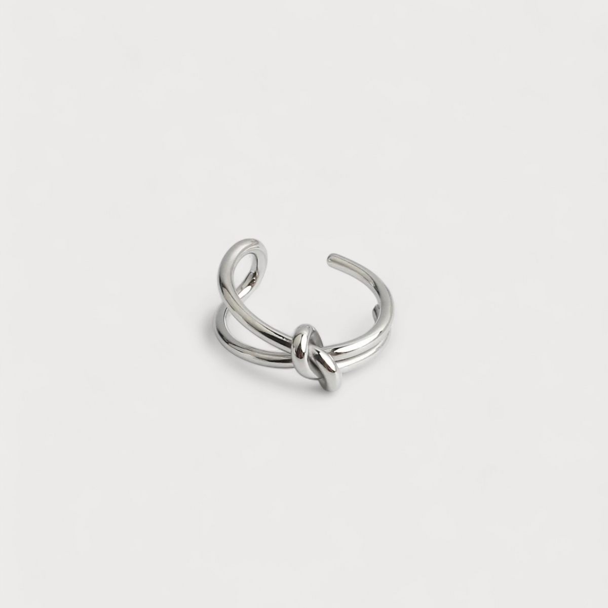 Women’s Adjustable Ring with Double Band and Knot Design