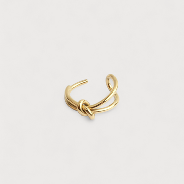 Women’s Adjustable Ring with Double Band and Knot Design