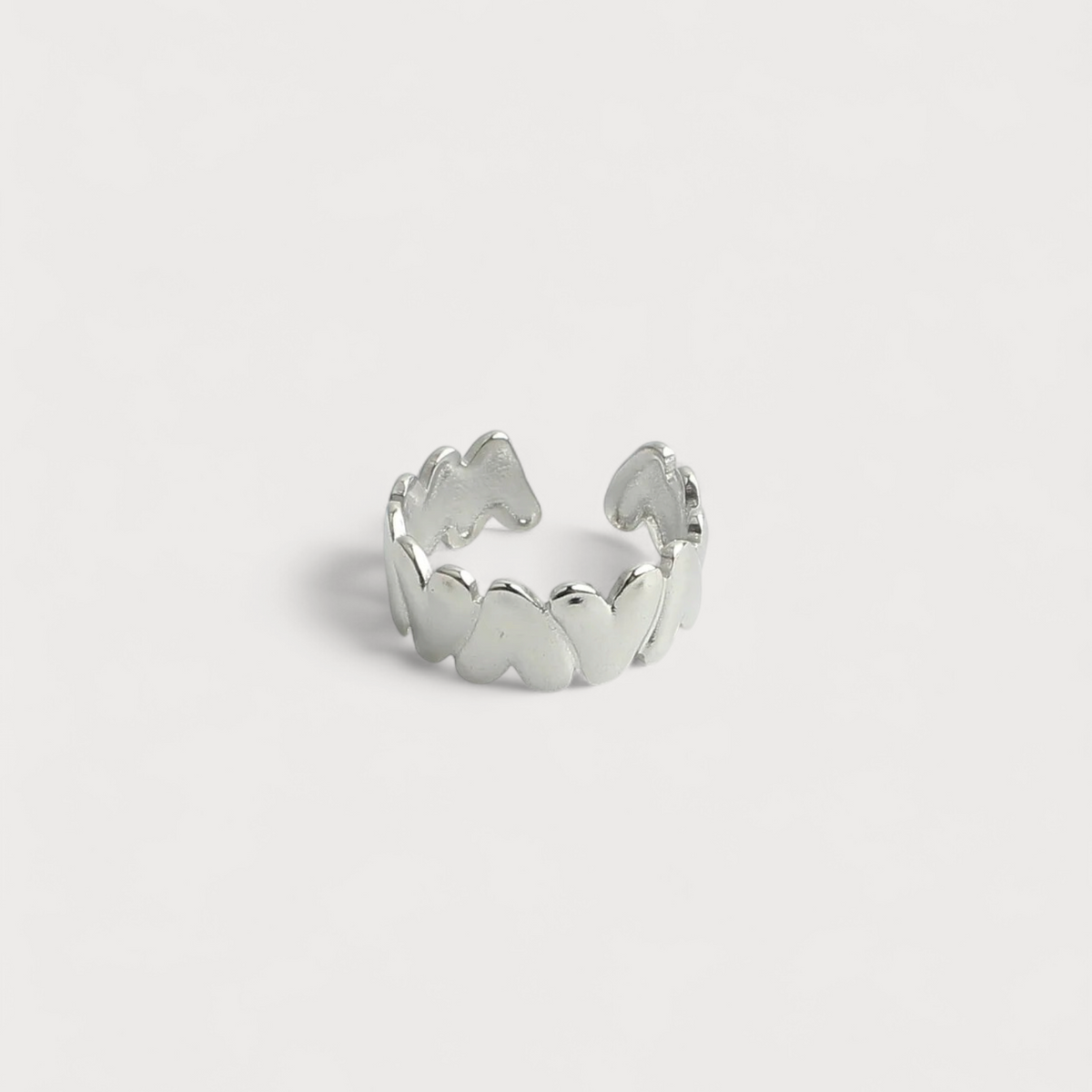 Women’s Adjustable Wide Ring with Overlapping Leaf Design