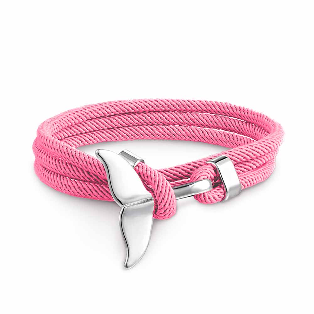 Women’s Adjustable Bracelet with Whale Fin Motif and Braided Cord