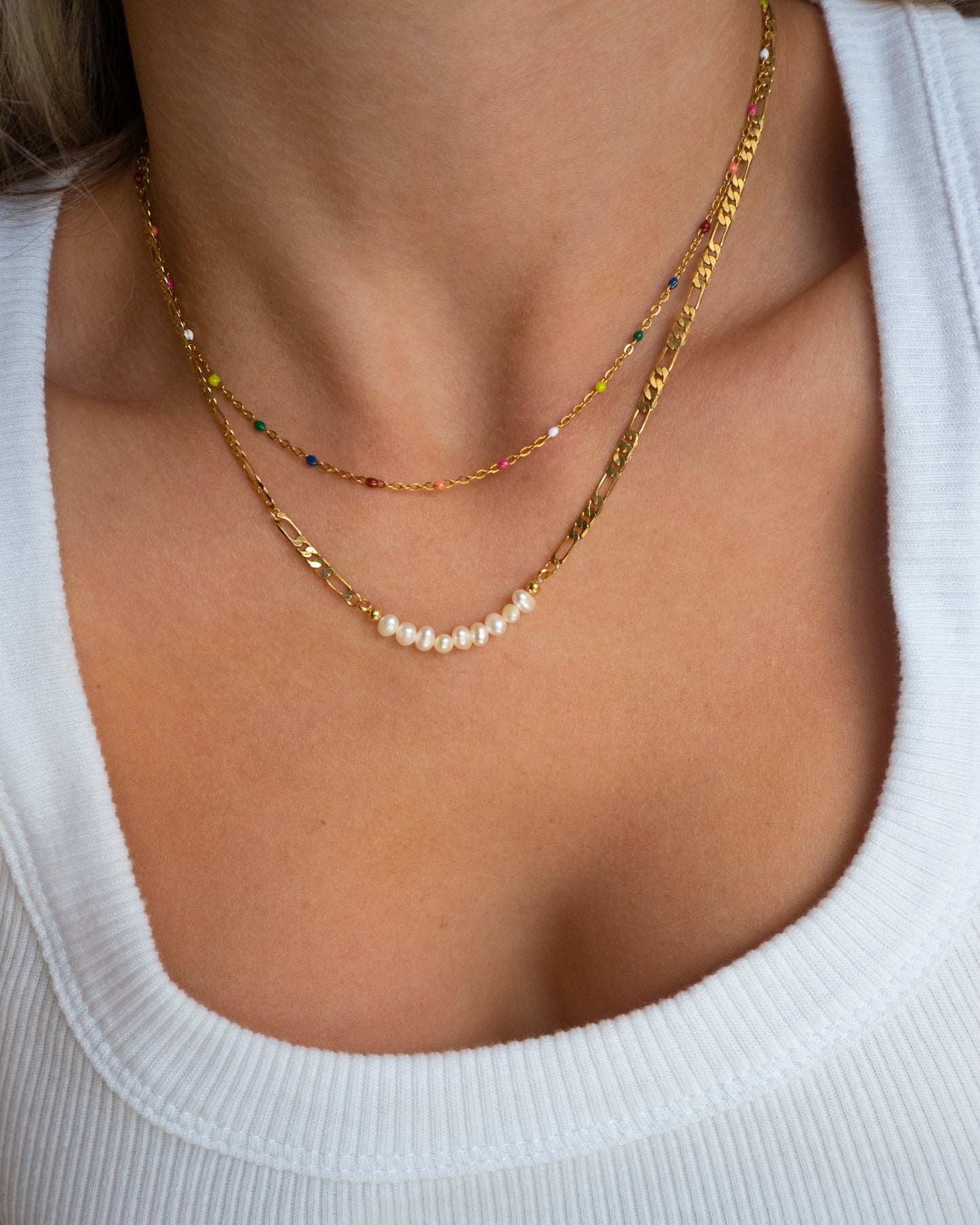 Alba - Collar in Rainbow and Gold