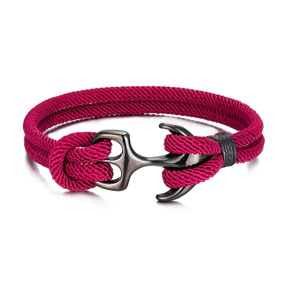 Women’s Adjustable Anchor Bracelet with Braided Rope Cord