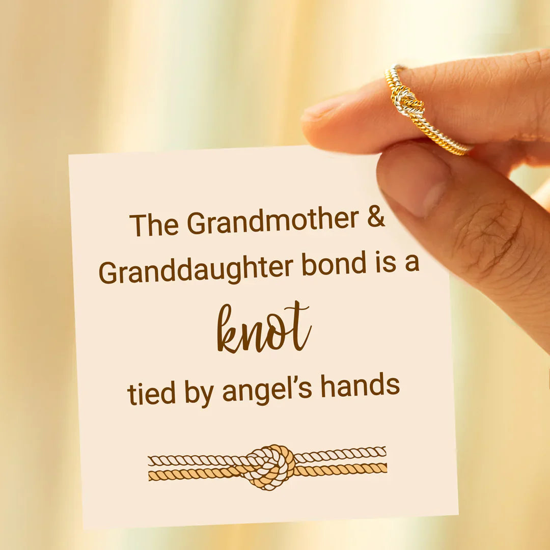 Mother & Daughter Bond Ring - Ring with 2 Strands and Knot