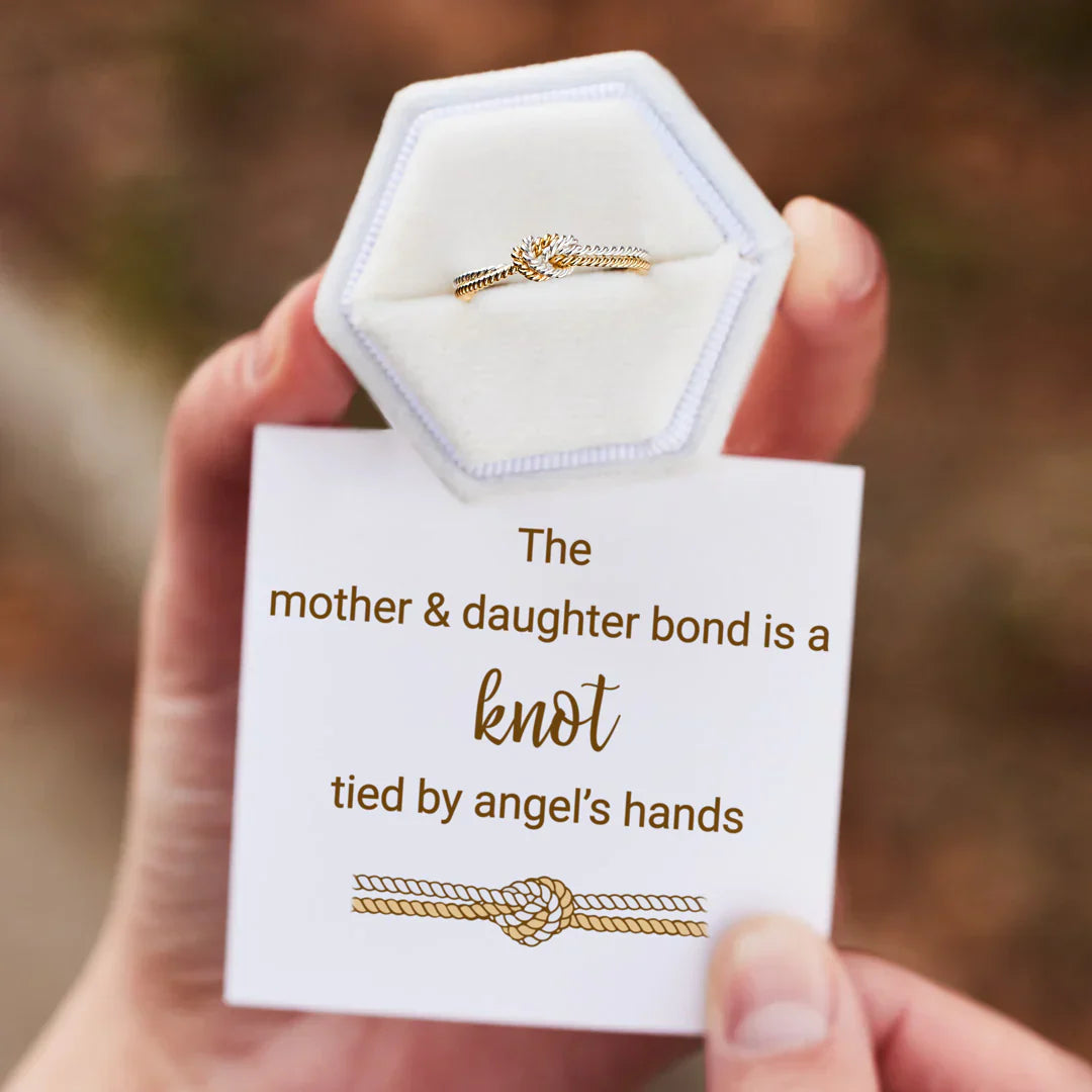 Mother & Daughter Bond Ring - Ring with 2 Strands and Knot